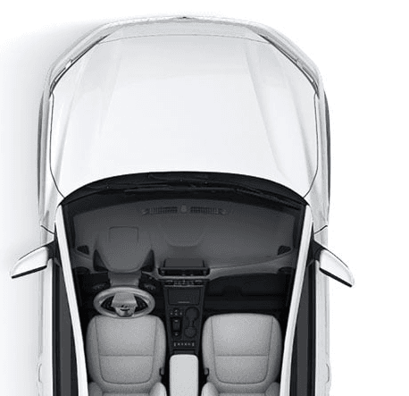 Top-down view of a vehicle